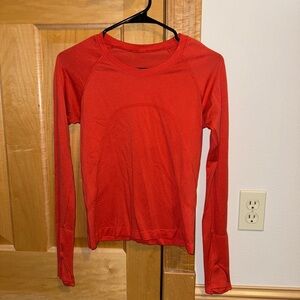 Lululemon Orange Long Sleeve Swiftly Tech